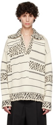 Bottega Veneta Off-White Textured Stripe Polo