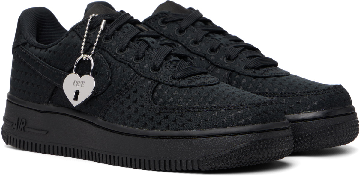 Nike Black Air Force 1 '07 SE 'Valentine's Day' Sneakers