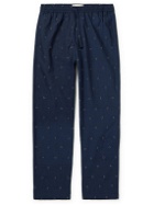 SMR Days - Malibu Embroidered Organic Cotton Drawstring Trousers - Blue