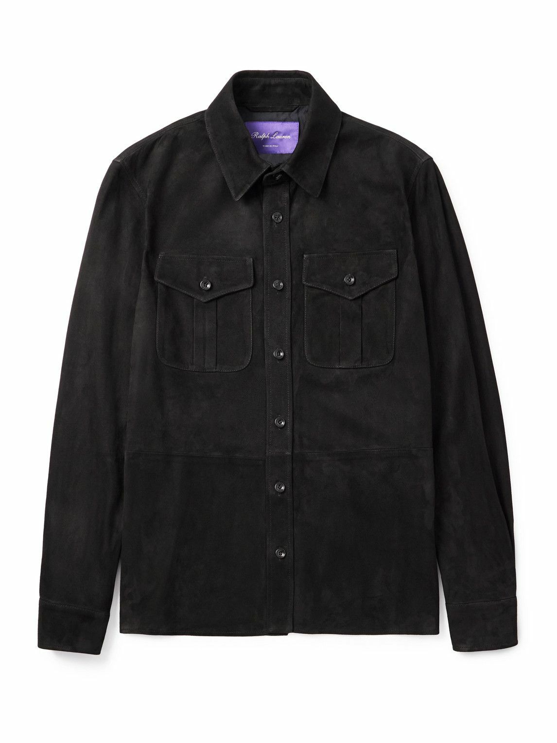 Ralph Lauren Purple label - Barron Suede Overshirt - Black