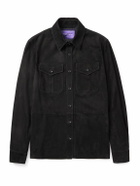 Ralph Lauren Purple label - Barron Suede Overshirt - Black
