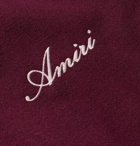 AMIRI - Logo-Embroidered Appliquéd Fleece Bomber Jacket - Burgundy