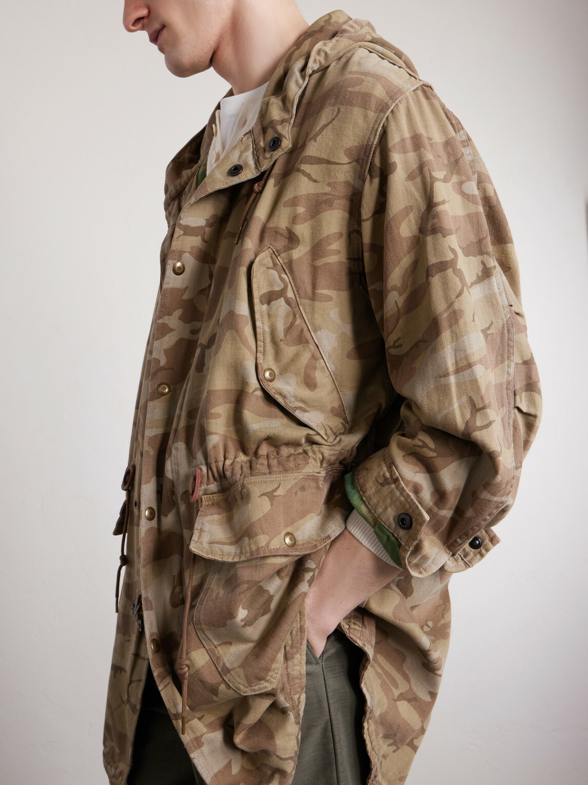 RRL - Pershing Camouflage-Print Denim Hooded Parka - Green