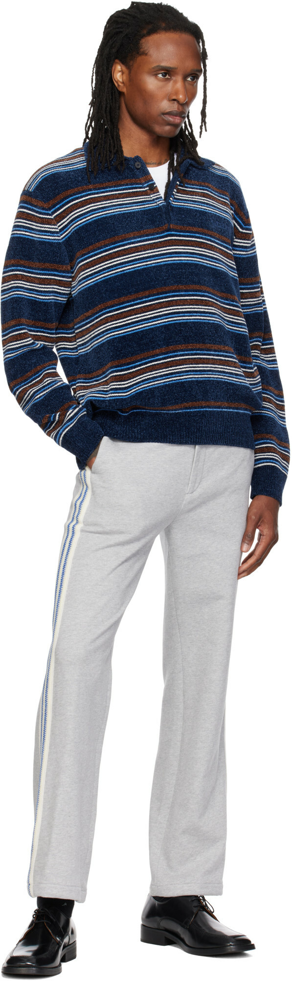 Solid Homme Gray Cotton Trousers