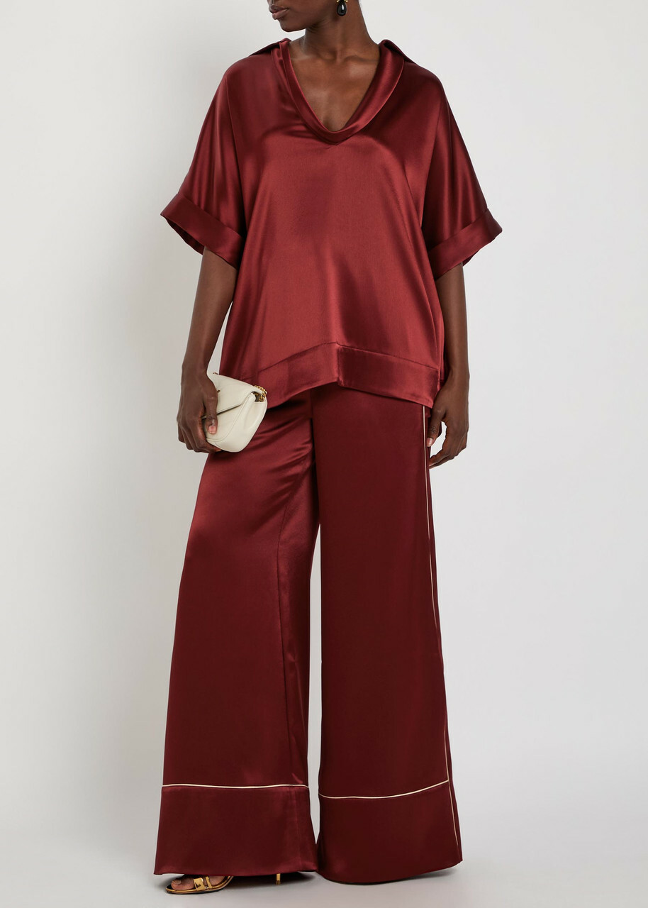 Roksanda Enira Satin top Burgundy