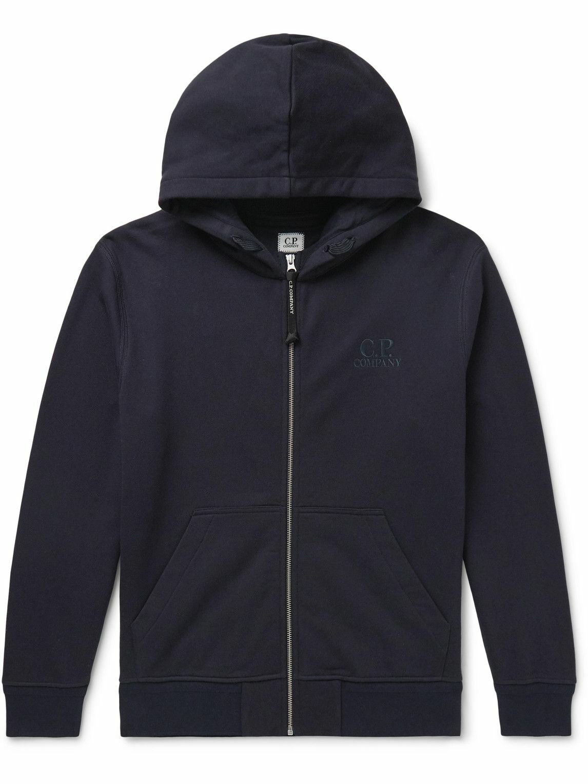 【送料&関税込】C.P. Company Logo Zip Sweatshirt C.P. Company - Logo-Embroidered Cotton-Jersey Zip-Up Hoodie