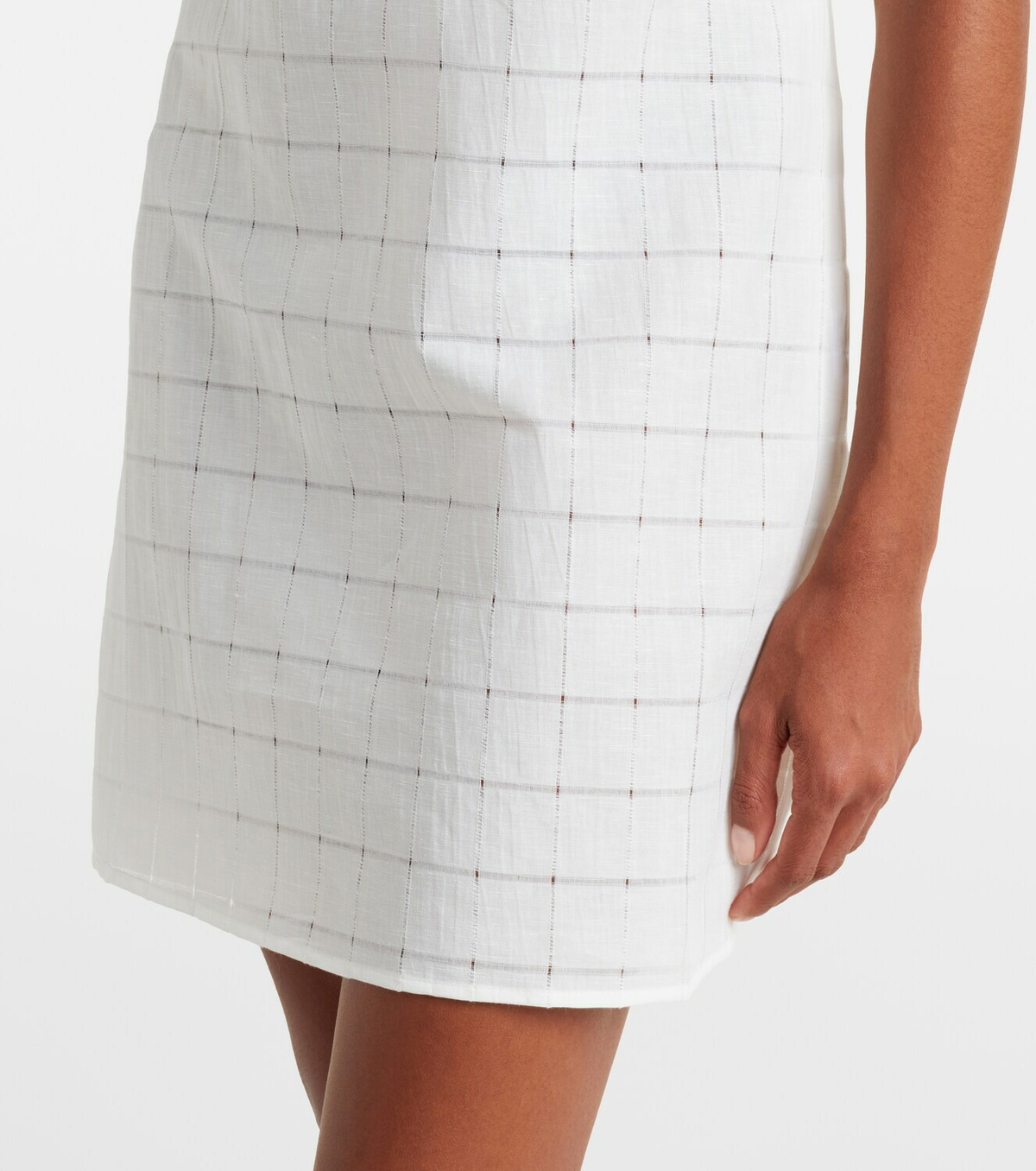 Asceno Sintra checked linen and cotton minidress