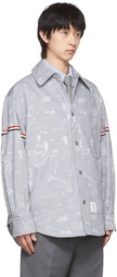 Thom Browne Grey RWB Armband Jacket