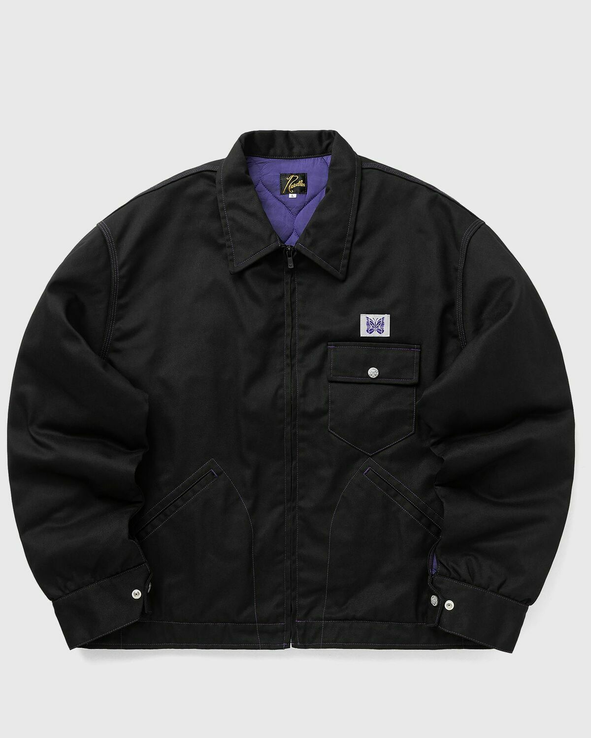 Needles Work Jacket - PE/C Twill Black Mens Bomber Jackets/Overshirt