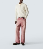 Arch4 Cable-knit cashmere polo sweater