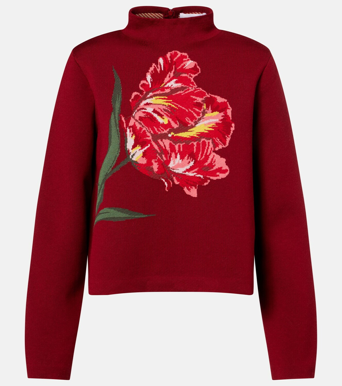 Carolina Herrera Floral jacquard cotton and wool sweater