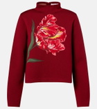 Carolina Herrera Floral jacquard cotton and wool sweater