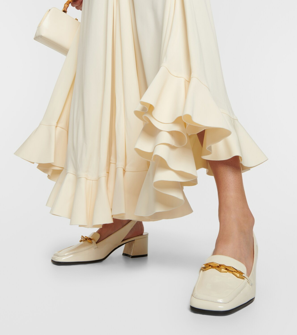 Jimmy Choo Diamond Tilda 45 patent leather slingback pumps