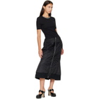 Simone Rocha Black Embellished Cropped Pointelle T-shirt