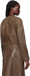 Saks Potts Brown Margretha Leather Jacket