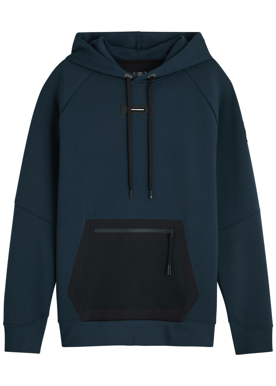 ON Logo Hooded Stretch-jersey Sweatshirt Navy