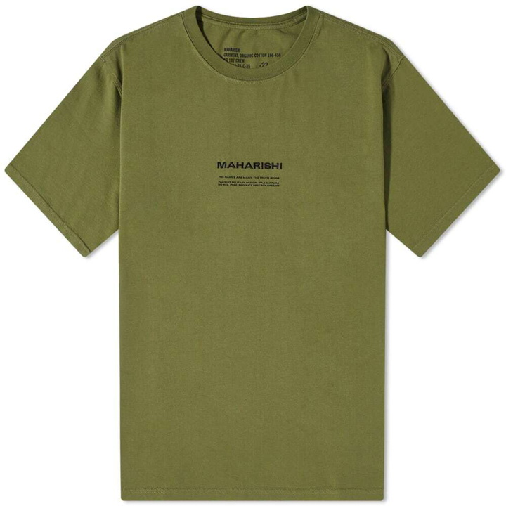Photo: Maharishi Men's MILTYPE Embroidery Logo T-Shirt in Olive