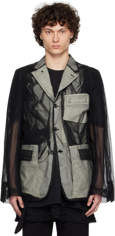 Photo: Comme des Garçons Homme Plus Black Nylon Tulle & Cotton Cloth Blazer