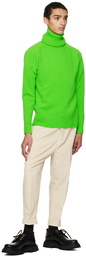 AMI Alexandre Mattiussi Green Virgin Wool Turtleneck