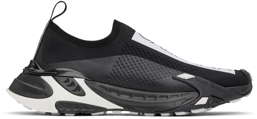 Dolce&Gabbana Black Stretch Mesh Fast Sneakers Dolce & Gabbana