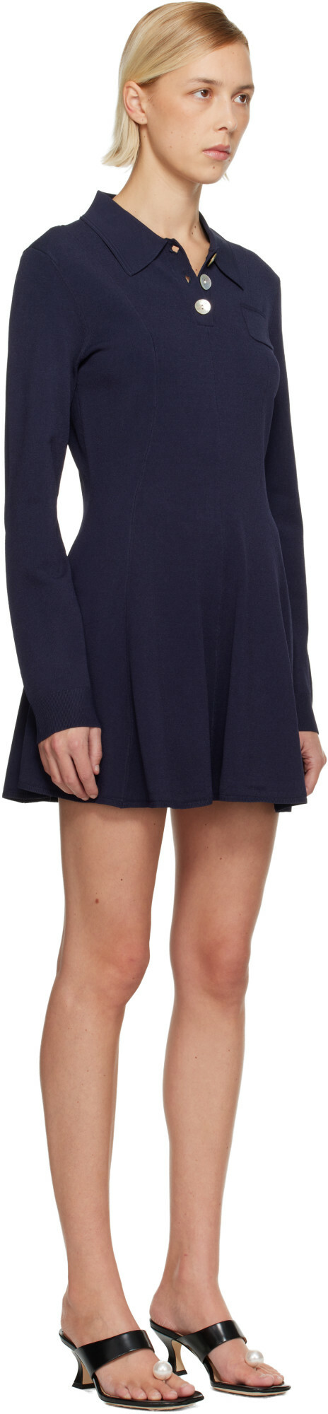 Sandy Liang Navy Chupa Minidress
