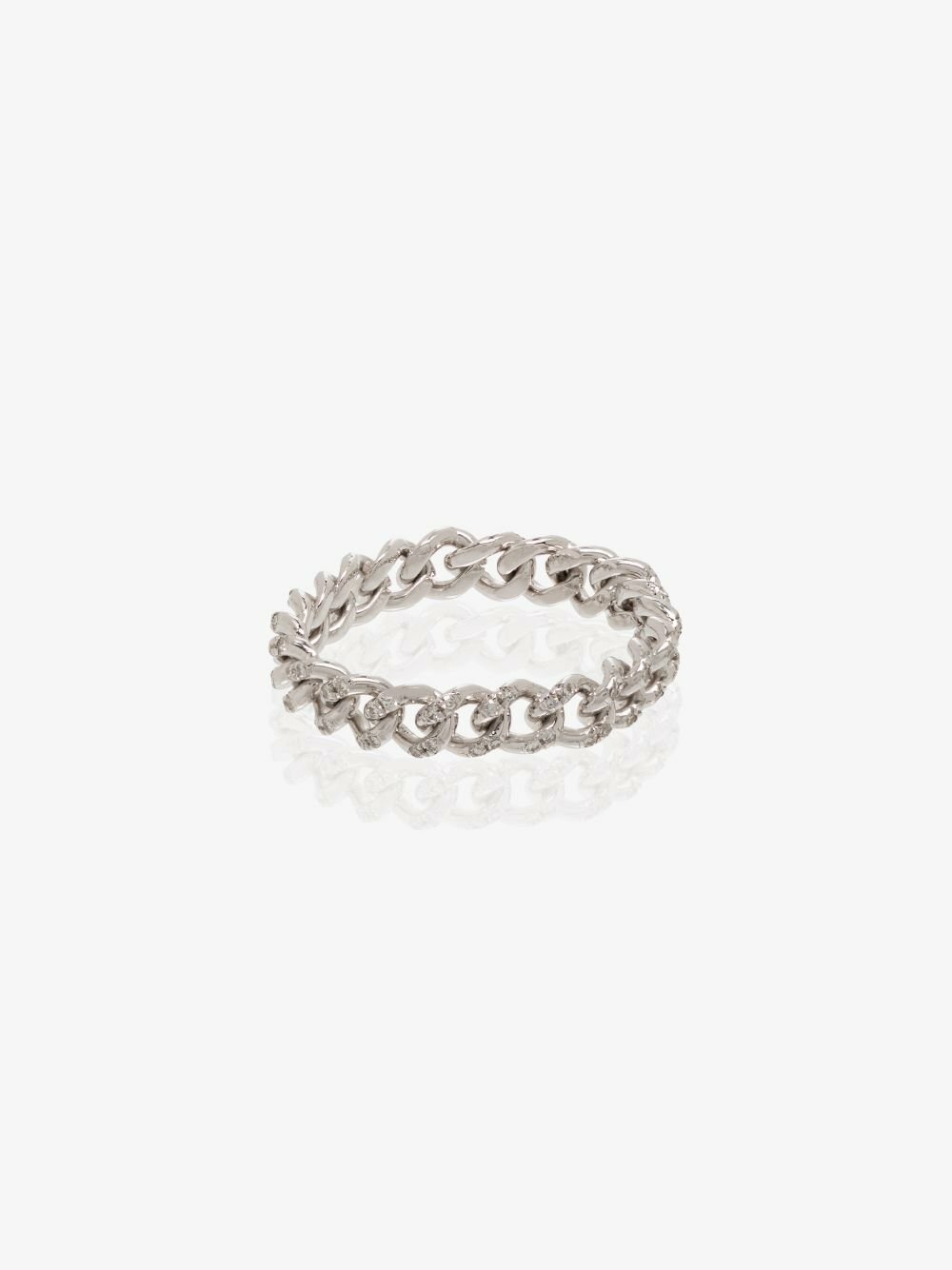 SHAY 18K White Gold Baby Link Diamond Ring