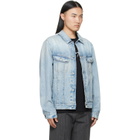 MM6 Maison Margiela Blue Poplin Trim Denim Jacket