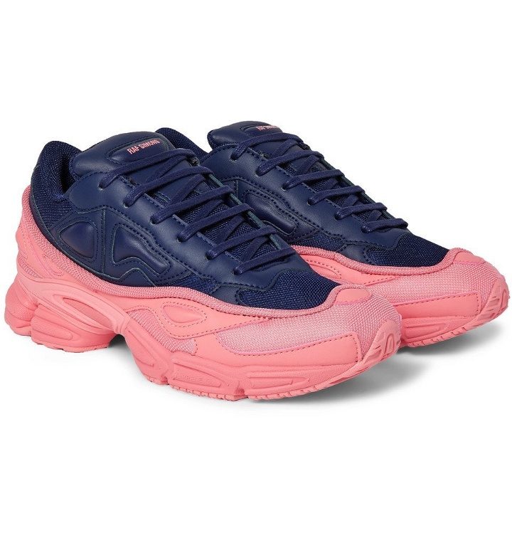 Photo: Raf Simons - adidas Originals Ozweego Mesh and Leather Sneakers - Men - Navy