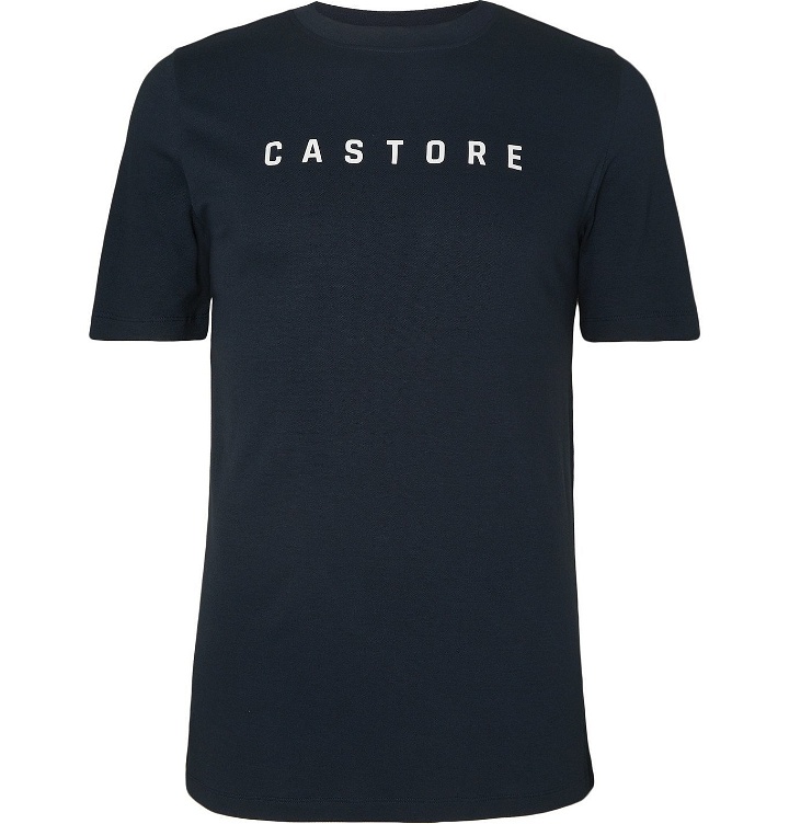 Photo: CASTORE - Johannson Logo-Print Stretch-Piqué T-Shirt - Blue