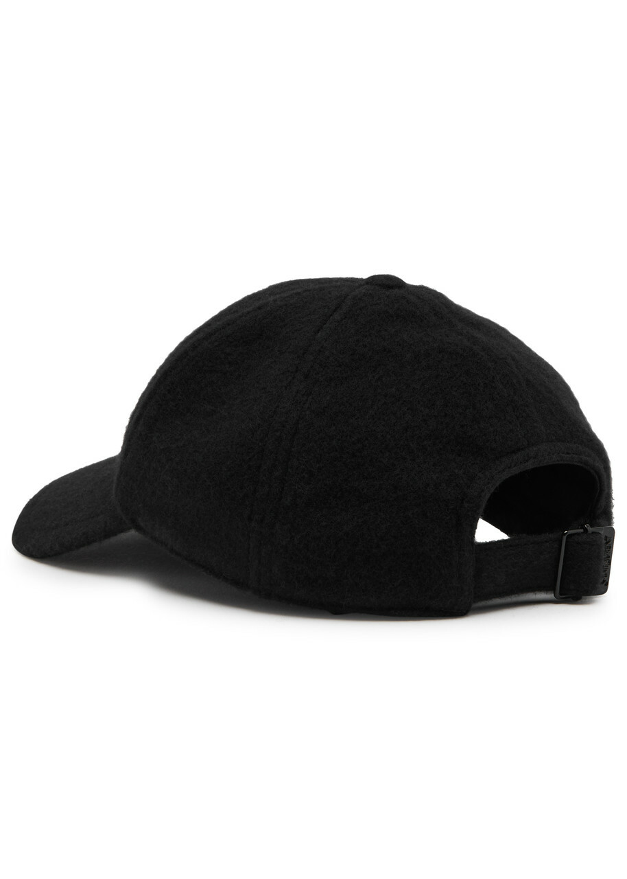 Saint Laurent Logo-embroidered Cashmere cap Black