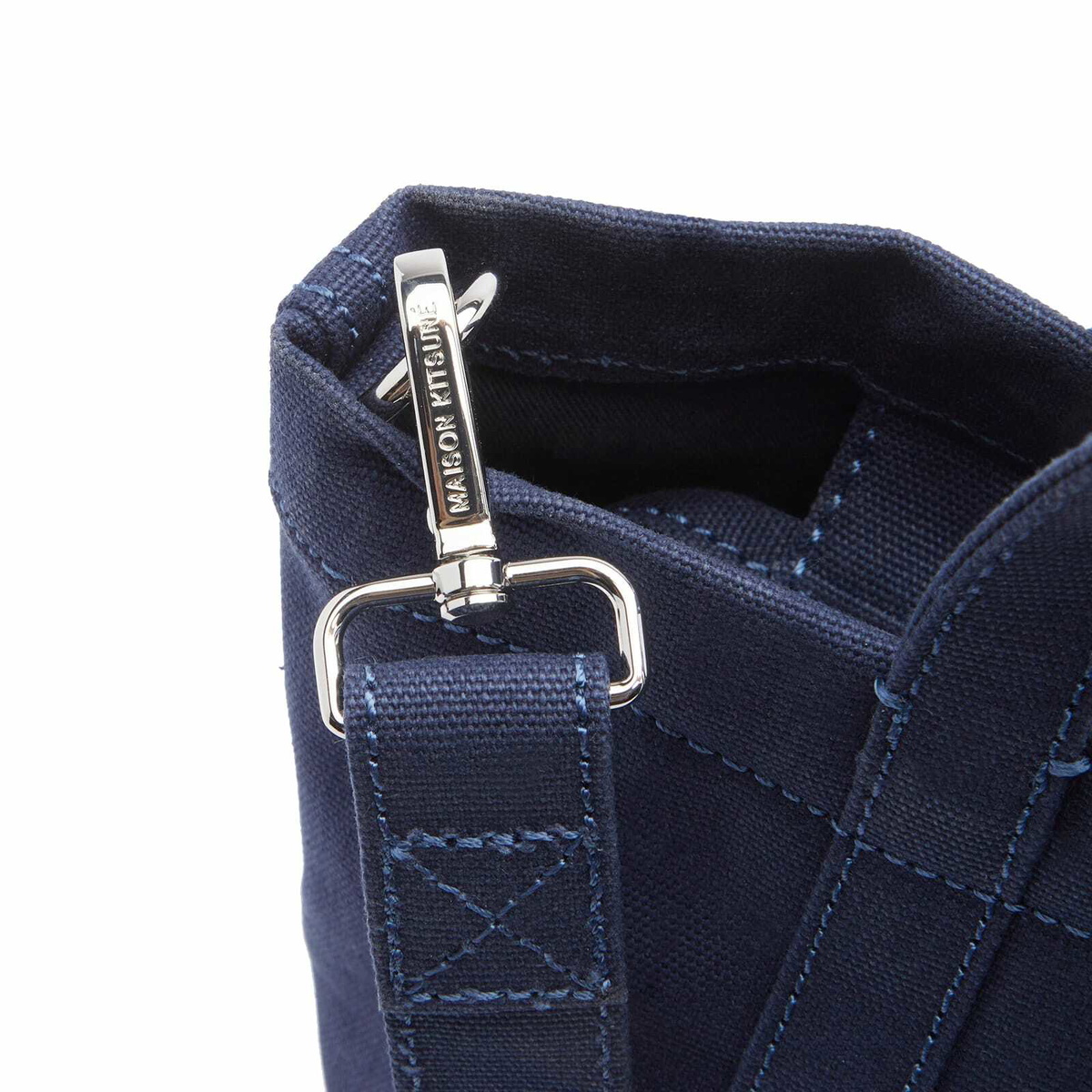 Maison Kitsuné Women's Fox Head Small Tote Bag in Ink Blue