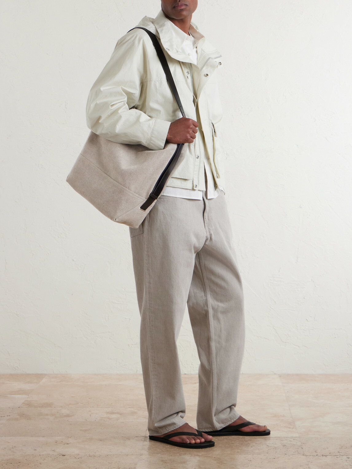 LEMAIRE - Leather-Trimmed Canvas Tote Bag