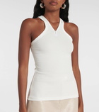 Courrèges Cotton ribbed-knit tank top
