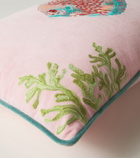 Les-Ottomans Embroidered cotton velvet cushion