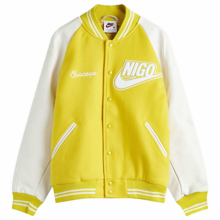 Photo: Nike x Nigo Varsity Jacket in Yellow/White
