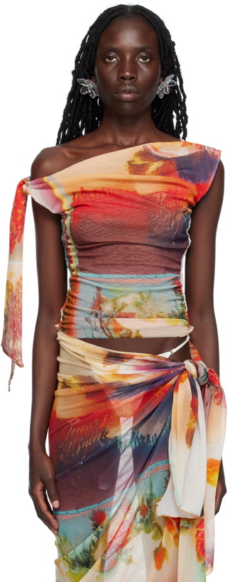 Photo: Jean Paul Gaultier Multicolor Tied Scarf Tank Top