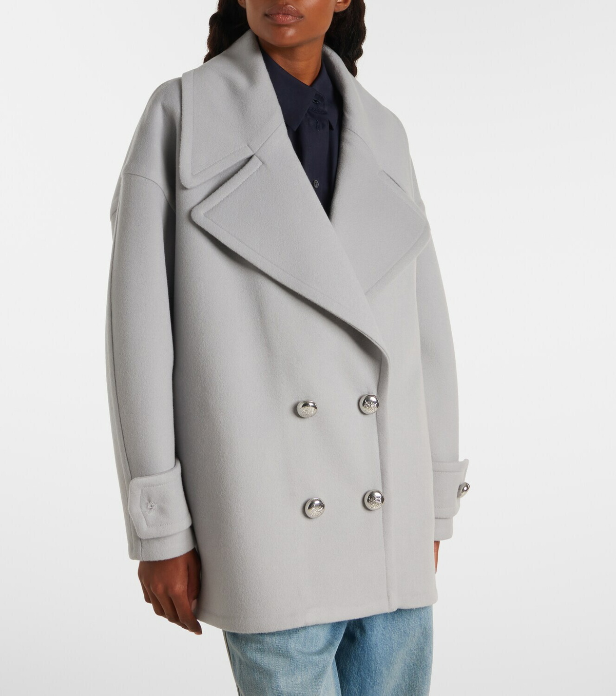 Loewe Pebble double-breasted wool peacoat