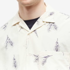 Nanamica Men's Pattern Open Collar Wind Shirt in Ecru
