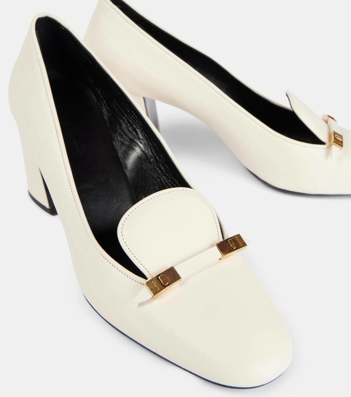 Khaite Elio leather loafer pumps