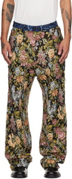 Edward Cuming Multicolor Wallpaper Raw-Edge Soft Trousers