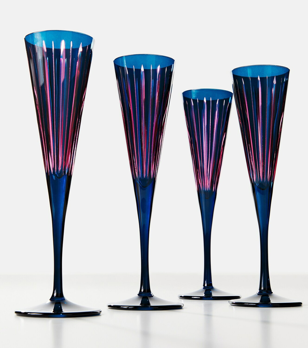 L'Objet Prism set of 4 champagne flutes