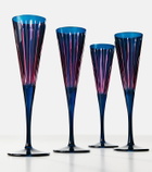 L'Objet Prism set of 4 champagne flutes