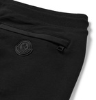 Moncler - Slim-Fit Tapered Striped Fleece-Back Cotton-Jersey Sweatpants - Black