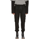 Juun.J Black Cargo Drawstring Jogging Trousers