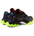 Valentino - Valentino Garavani Climbers Mesh, Leather and Rubber Sneakers - Black