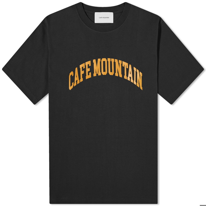 Photo: Café Mountain Men's College Logo T-Shirt in Black