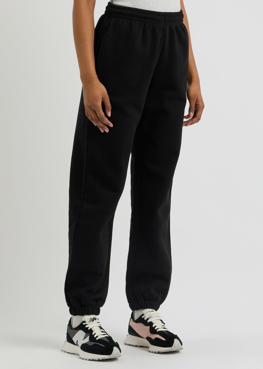 Rotate Sunday Logo-embroidered Cotton Sweatpants Black