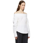 Cedric Charlier Off-White Off-the-Shoulder Blouse