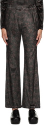 AMOMENTO Green Flower Print Lounge Pants