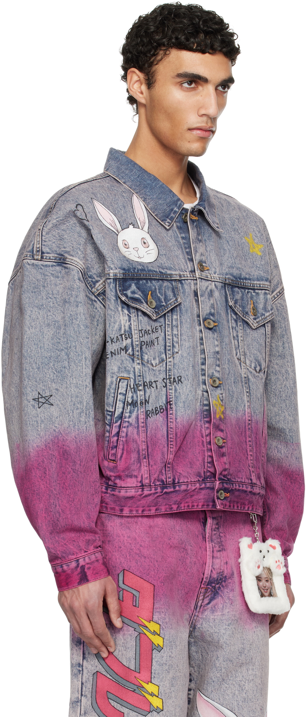 doublet Blue & Pink Anime Denim Jacket Doublet
